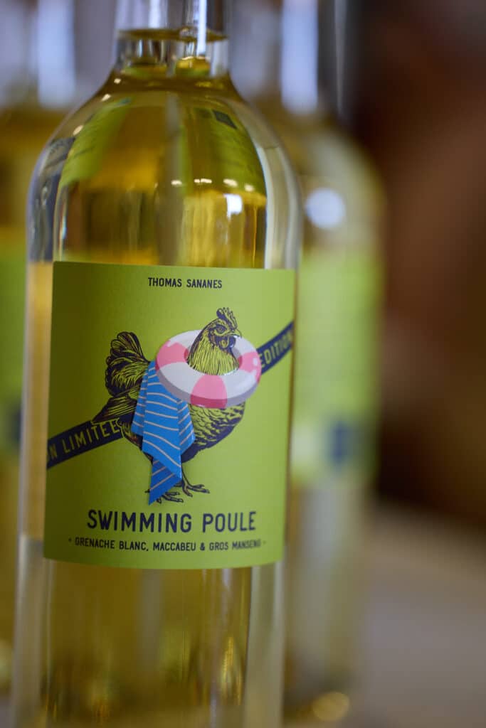 Bouteille de vin blanc Swimming Poule
